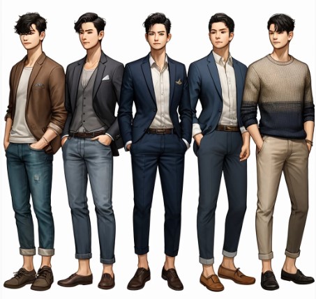 韓国カジノでのドレスコードに適した男性コーディネートの参考画像