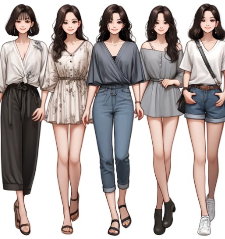 韓国カジノでのドレスコードに適した女性コーディネートの参考画像