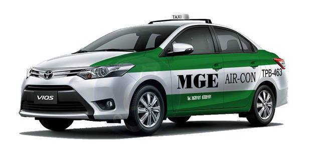 マニラで信頼されている大手のタクシー会社：MGEの車両